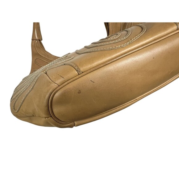 Tramontano Napoli Tan Leather Boho Hobo Shoulder Bag Handbag Purse - Picture 6 of 15